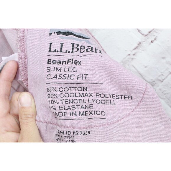 LL Bean BeanFlex Jeans High Rise Slim Leg Ankle Stretch Rose Shadow 18 - Picture 11 of 13